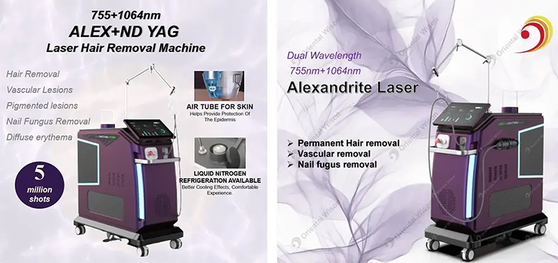 Alexandrite Nd Yag:No pain Laser Hair Removal