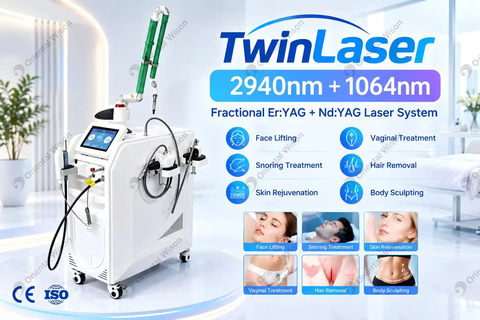 The Future of Non-Invasive Care: TwinLaser 2940nm 1064nm Anti-Aging Skin Beauty Machine Covers Skin Tightening, Snoring Treatment, and More