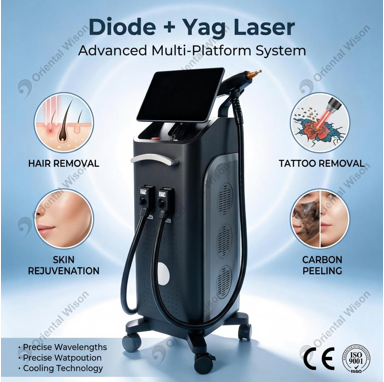2in1 Diode Laser+YAG Beauty Machine | Hair Removal  Pigment Removal Vascular Removal  Tattoo Removal
