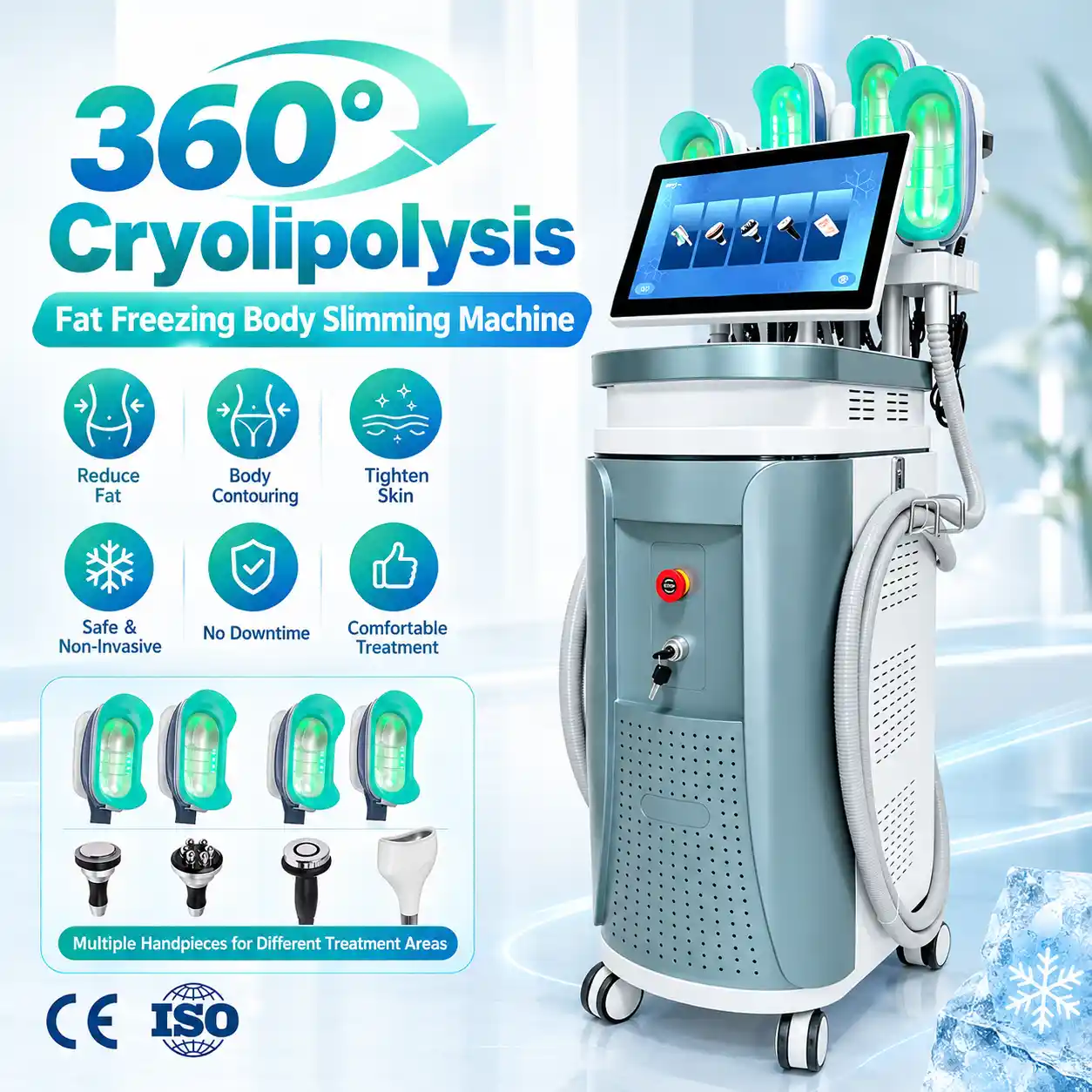 360°Cryolipolysis Fat Freezing Double Chin Removal Body Slimming Machine